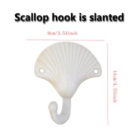 Anmei Starfish Seashell Crab Cast Iron Decorative Wall Hooks Hooks Wall Hangers for Coat Towel Hooks Robe Key Hat Clothes Nautical Ocean Series Wall Decorations Ornaments 3 pcs