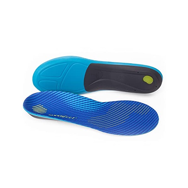 Superfeet RUN Comfort Thin Orthotic Insoles - Low to Medium Arch Support for Running Shoes - 7.5-9 Men / 8.5-10 Women
