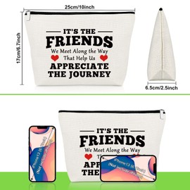 Friendship Gift for Women Makeup Bag Friends Birthday Gifts Thank You Gifts for Friends Best Friend Gift Graduation Gifts for Her Friendship Cosmetic Pouch Thanksgiving Gift Sister Gift from Sister