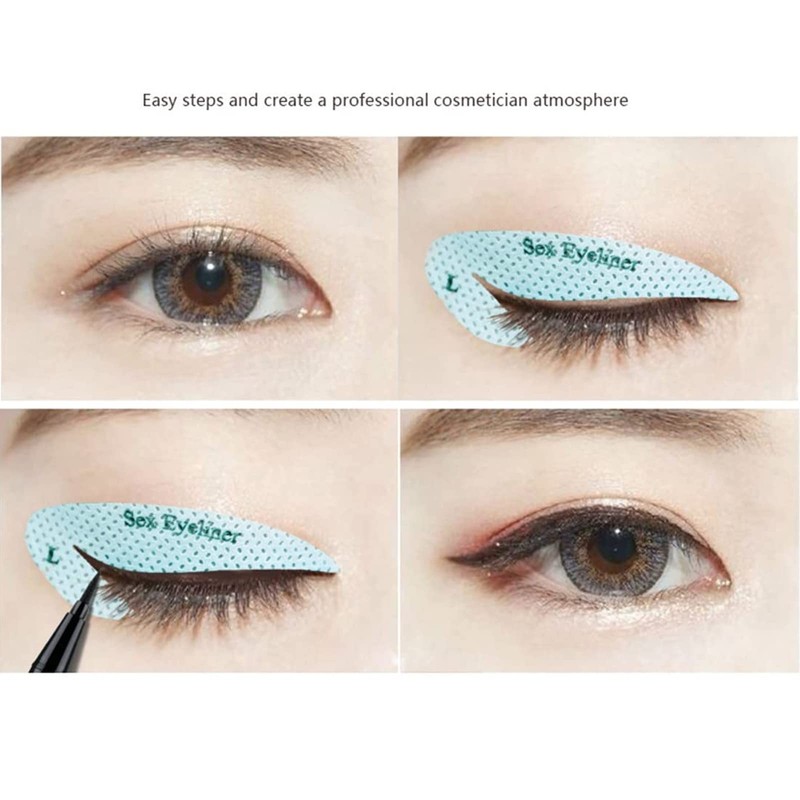 64 Pieces Eyeliner Stencil Eyeshadow Stencil Eyeliner Stencil Sticker &