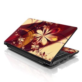 LSS Laptop 15 15.6 Skin Cover with Colorful Flower Floral Pattern for HP Dell Lenovo Apple Asus Acer Compaq - Fits 13.3" 14" 15.6" 16" (2 Wrist Pads Free)