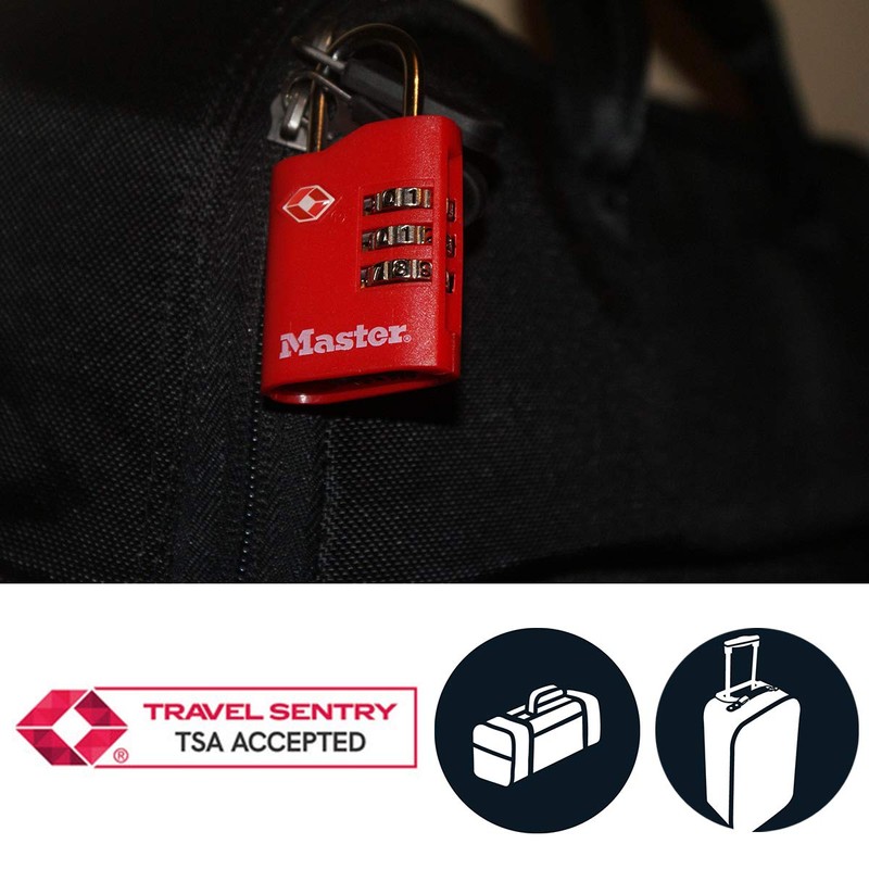 Master Lock 4686EURT Pack of 2 Combination Travel Padlocks TSA