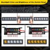Wireless 6 Gang Switch Panel LED Light Bar Circuit Control