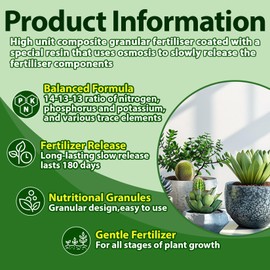 RAINFLOW 11.28 OZ Slow Release Fertilizer - Organic Plant Food All Purpose Plant Fertilizer for Succulents Cactus Orchid Bonsai and All Other Plants Outdoor & Indoor Garden Fertilizer