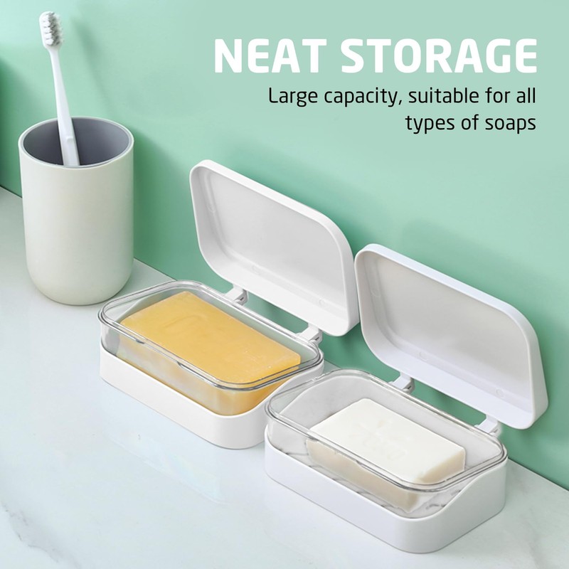 1 Piece Soap Dish Container with 1 Piece Foam Mesh,