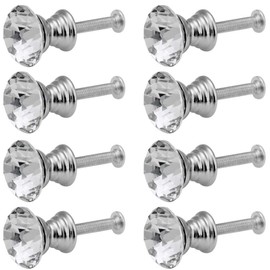 SCRTB 12Pcs Mini Crystal Single Hole Knobs Makeup Jewelry Storage Box Drawer Cabinet Handle for Decor Door Pull Handle for Vintage Wardrobe Wine Cabinet, Closets, Cupboard