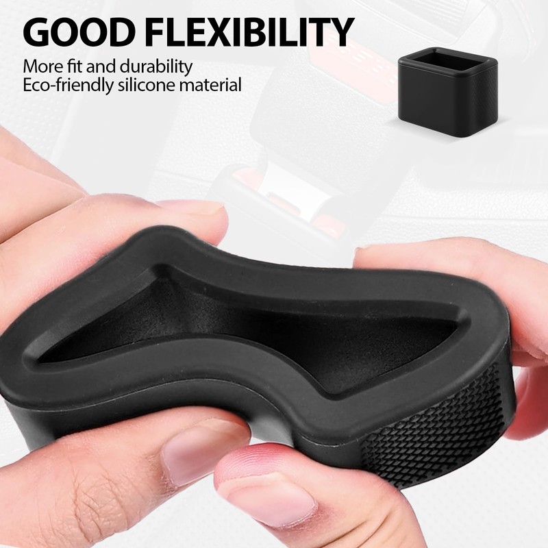 Houlishu 2 PCS Seat Belt Buckle Holder, Durable Silicone Material,Car
