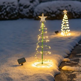 LED Solar Christmas Tree Warm Light Falling Underground Art Outdoor Garden Decorate Landscape Street Lamp