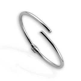 MARBARAS Sterling Silver 925 Minimalist Crossover Classic Wrap Twisted Oval Wrist Bangle Bracelet
