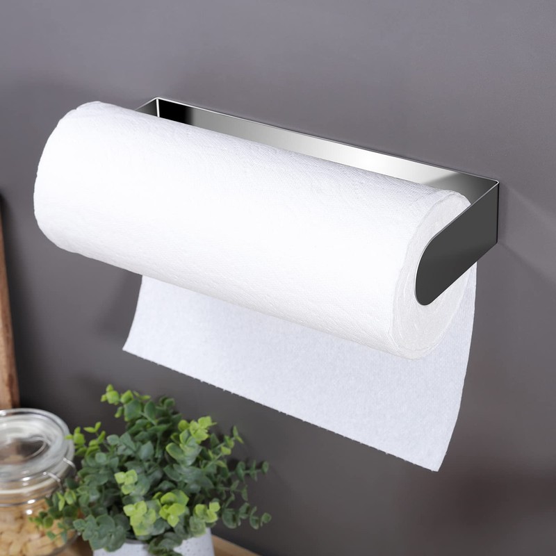 ZUNTO Adhesive Paper Towel Holder, Under Cabinet Paper Towel Rack