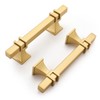 Haliwu 10 Pack Gold Cabinet Pulls, 3 inch Brushed Brass
