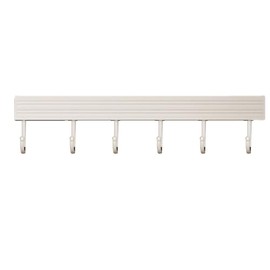 30 cm Hook Rail Kitchen Hanger for Kitchen Utensils, White Aluminium, No Drilling, Wall Mounting, Kitchen Utensils Organiser Rack for Kitchen and Bathroom