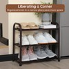 Gonfoam 3-Tier Expandable Shoe Rack,Adjustable Shoe Shelf Storage Organizer Heavy