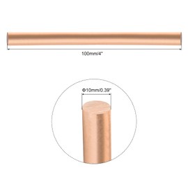 sourcing map 1 Pack Pure Copper Round Rod 10mm/0.39 Inch Diameter 100mm/4 Inch Length Solid Copper Rod Lathe Bar Stock for DIY Metal Craft Metal Working Hobbies