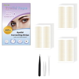 Natural Invisible Single Side Eyelid Tape Stickers(600PCS 3MM Skin Color), Double Eyelid Tape for Hooded Eyes Invisible, nstant Eye Lift Without Surgery, Perfect for Uneven Mono-Eyelids