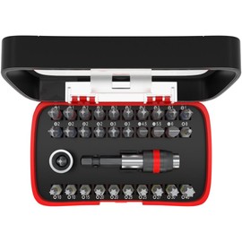 fischer Professional Bit Set, Premium Bit Set for Quick Bit Change, Universal Use with the Most Common Bits and a Bit Holder, for All Screw Applications, with Colour Conduction System, 32 Pieces