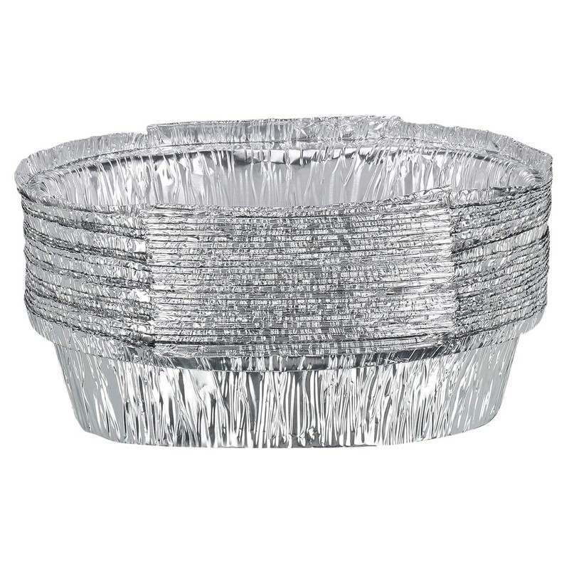 Aluminium Foil Oval Baking Tray with Paper Lid [200Pcs] Silver