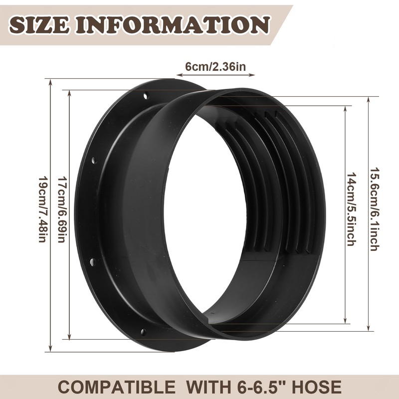 Innconee 1 Set Black Dual Size Wall Mount Connector for