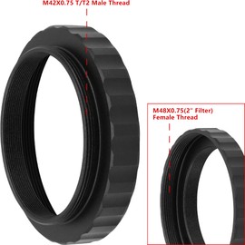 Tydeux M48x0.75 (2" Filter) Female to M42x0.75 T/T2 Male Thread Telescope Adapter
