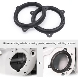 Sound way - 6.5 Inch Black Plastic Speaker Adapter Bracket Ring for Nissan/Infiniti with Cable Harness connectors
