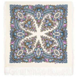 Pavlovo Posad Shawl Manufactory Pavlov Posad Scarf Folklore Tradition 89x89 Wool 1960-2 Morning Reveries Платок