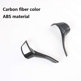 Aswalling for NP300 2016-2021 Carbon Fibre Car Steering Wheel Panel Button Cover Trim Decorative Sticker Accessories