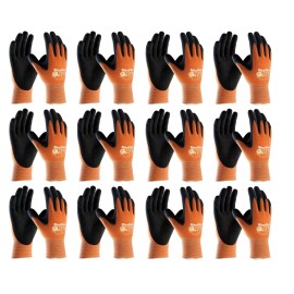 PIP 34-8014 MaxiFlex Ultimate HI VIS Micro Foam Nitrile Grip WORK GLOVES 12 PR - Large