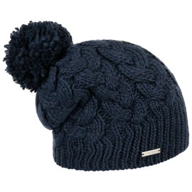 Seeberger Travola Bobble Hat Knitted Beanie Women's Hat (One Size - Dark Blue), darkblue
