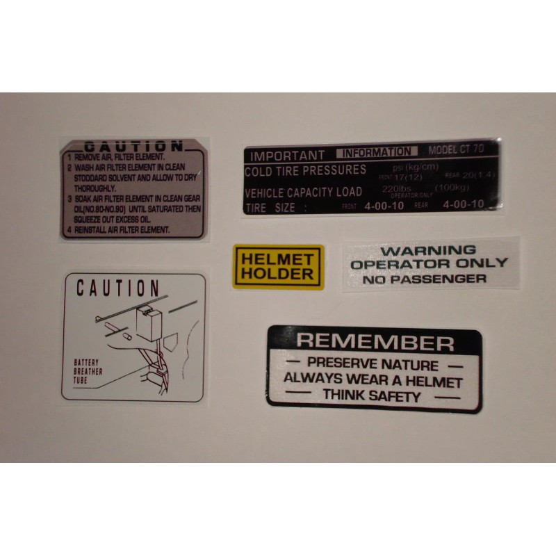 GFG CT70 K0 H Style Blue "Trail 140" frame Decals,
