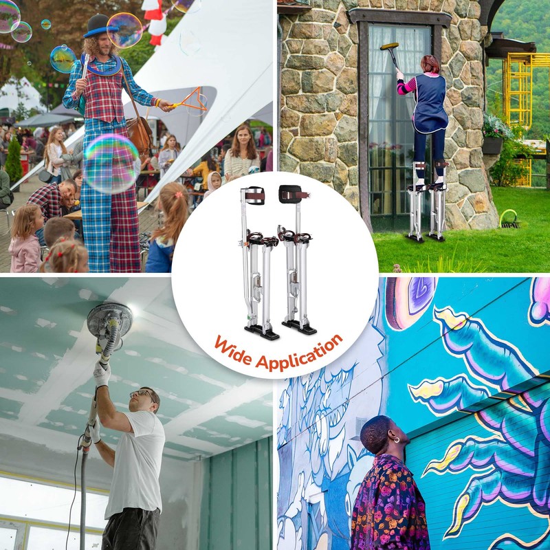 Yescom Silver 24-40" Drywall Stilts Bundle with 1 Pair Stilt