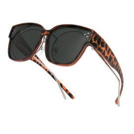 Long Keeper Polarised Over-Glasses Sunglasses, Oversized Fit Over Sunglasses for Women Men Wrap Around Sunglasses UV Protection for Driving Cycling