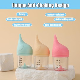 Kitten Bottle Feeding Kit for Nursing, Milk Bottles for Feeding Newborn Puppies,Anti-chocking Design with 3pcs Replaceable Nipples, Cute Elephant Shape for Nursing Small Animals Pets (Yellow, 20ML)