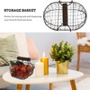 Tofficu Antique Wire Egg Basket with Wood Handle Primitives Vintage