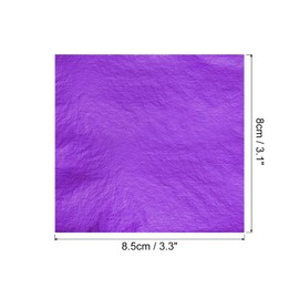 MECCANIXITY Gold Leaf Foil Sheet, Purple Leaf Papers, 3.3 x 3.1inch for Art Decoration, Sculptures, Painting, Pack of 100