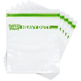50pcs BULK DEAL, Reusable Extra HEAVY DUTY Ziplock Bags Thick 5mil Reclosable Bags, BPA-Free, Washable Dishwasher-Safe, Made in USA Resealable Ziplock Thick Bags, FLAT Large Quart 10" x 8.5" - 50 pcs