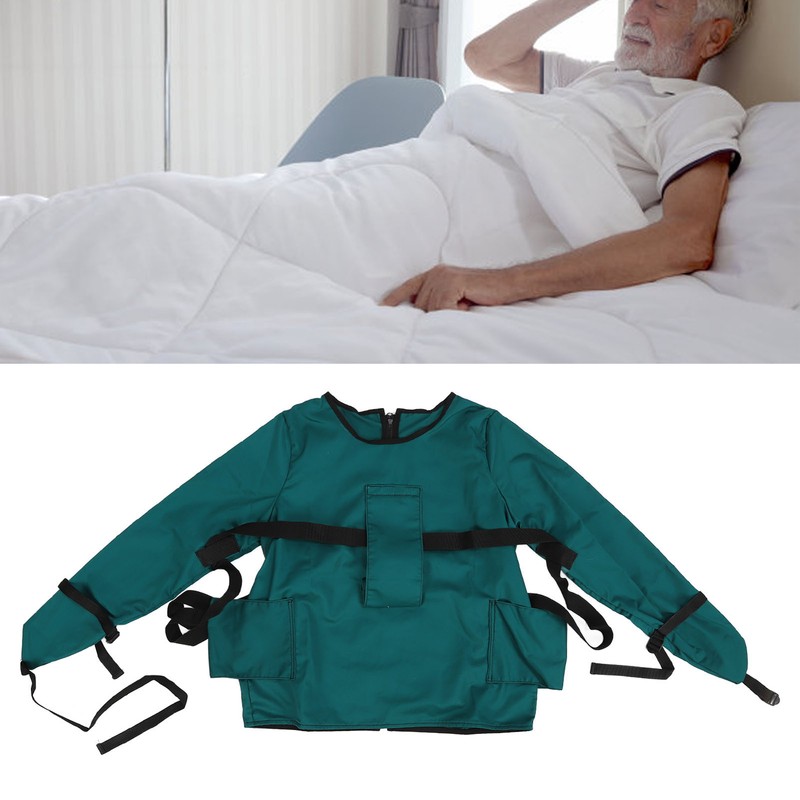 Patient Restraint Suit Prevent Tilting Front Back Secured Cotton Bed