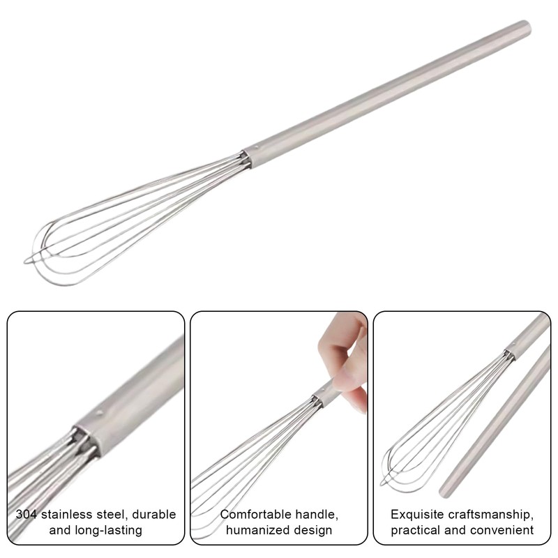 Qwrqwr Whisk Small Stainless Steel Manual Foam Beater Dishwasher Safe