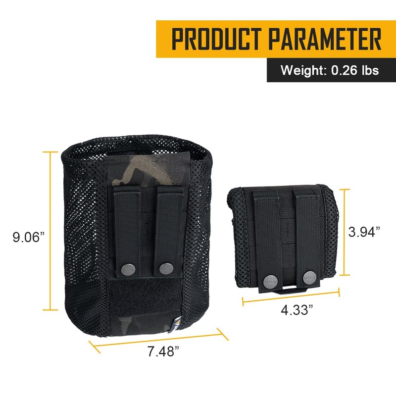 IDOGEAR Tactical Molle Dump Pouch Foldable Mag-Net Drawstring Recycle Pouch