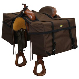 TrailMax Over-The-Saddle Pack Pannier Bags; Pannier Bags Fit Most Western Riding Saddles; Ideal for Hunting Camp & Packing Gear; Horse Saddle Pannier Bags; Durable; Brown
