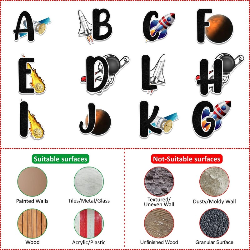 Seyal® Space Astronaut A - Z Alphabet Wall Sticker