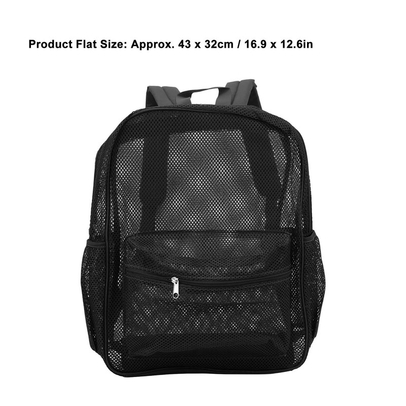Mesh Backpack Heavy Duty Lightweight Large Capacity Washable See Through