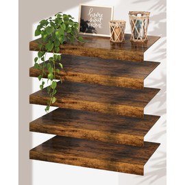 Makentra Wire Rack Covers for Shelves – Engineered Wood Shelf Covers for Wire Shelving, Rustic Farmhouse Style for Pantry, Closet & Utility (5 Pack, 40" W × 16" D)