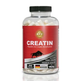 CREATIN MONOHYDRAT 200 Kapseln - Höchste Dosierung 4640 mg Tagesportion - 100% hochwertiges Creatinmonohydrat - Optimal bei kurzen intensiven Belastungen