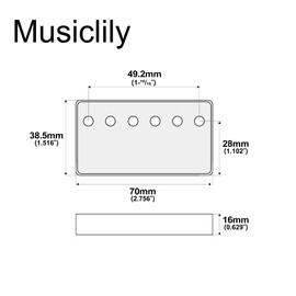Musiclily Pro 49.2mm Nickel Silver Alloy Humbucker Pickup Cover for American made Electric Guitar, Chrome