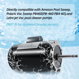 3/4 HP Pool Booster Pump Motor Compatible with A.O. Smith Century B625, for Polaris Vac-Sweep PB460, Letro Jet Vac Cleaners and Arneson Pool Sweep, 0.75 HP Single Speed Pool Motor