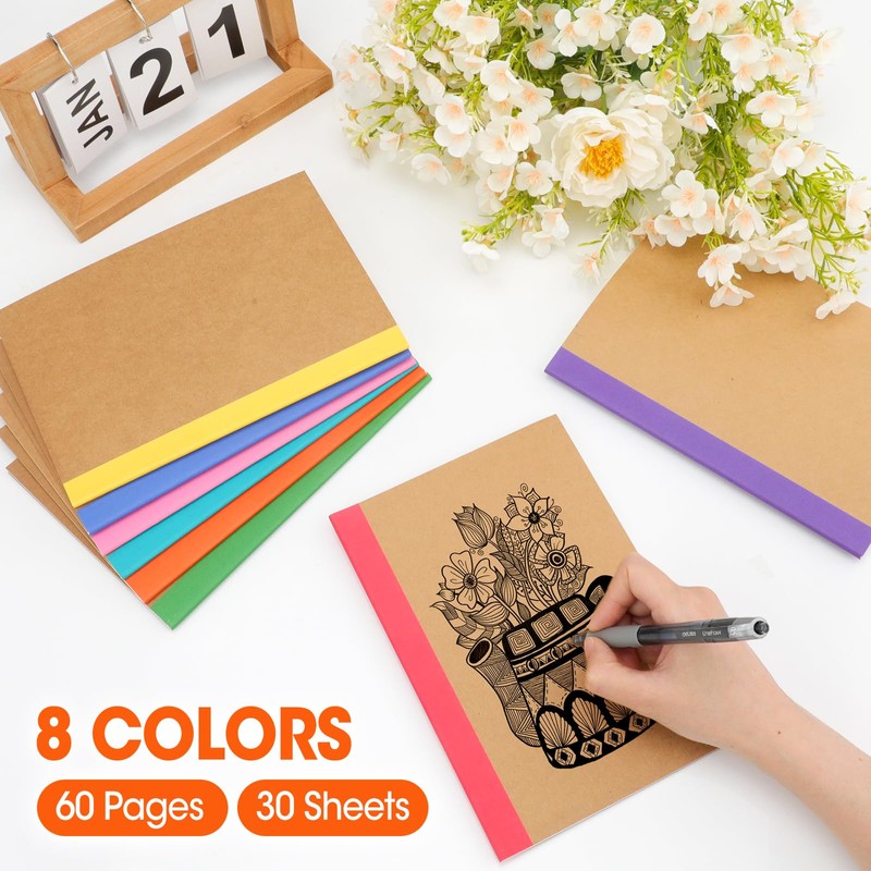 32 Pack Composition Notebooks Bulk, A5 Kraft Cover Lined Journaling