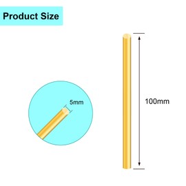 iMeistek Brass Rod, 5 mm Diameter, 100 mm Length, Straight Round Brass Rods for Lathe Bar Stick, DIY Crafts (Pack of 4)