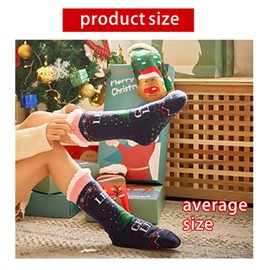 IUSOT 3 Pairs Christmas Slipper Socks - Fuzzy Socks, Cozy Christmas Fluffy Socks with Non-Slip Grippers, Perfect for Winter Soft Warm Bed Socks Great Holiday Gifts for Her Christmas Fluffy Socks