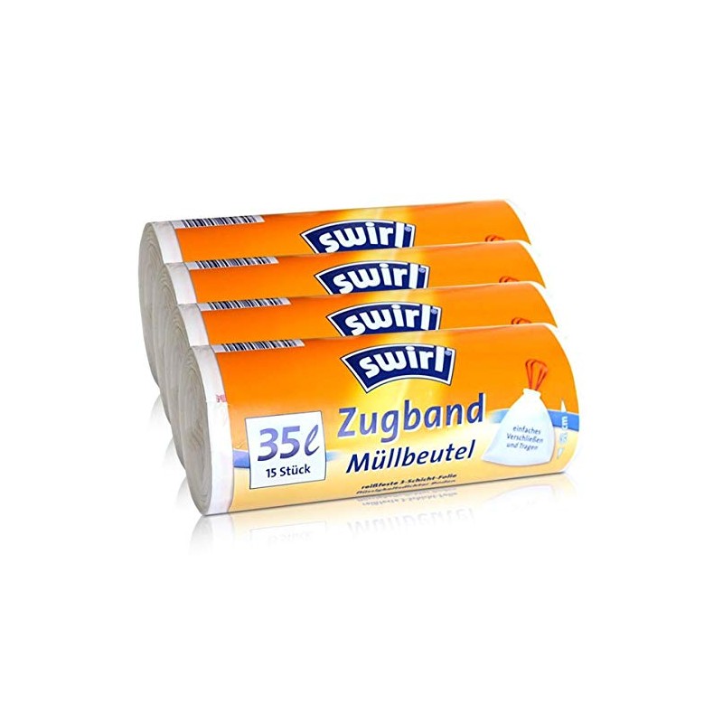 Swirl Drawstring Bin Liners 35 L (Pack of 15)