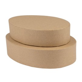 Ideen mit Herz Gift Boxes in Egg Shape with Lid | DIY Project | Packaging for Easter, Birthday | Suitable for Designing and Painting | Available in Two Sizes | Natural Brown | Pack of 2